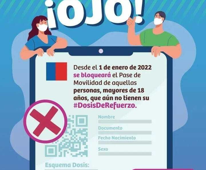 Llaman a rezagados a asistir a vacunatorios para recibir su dosis de refuerzo antes del 1 de enero