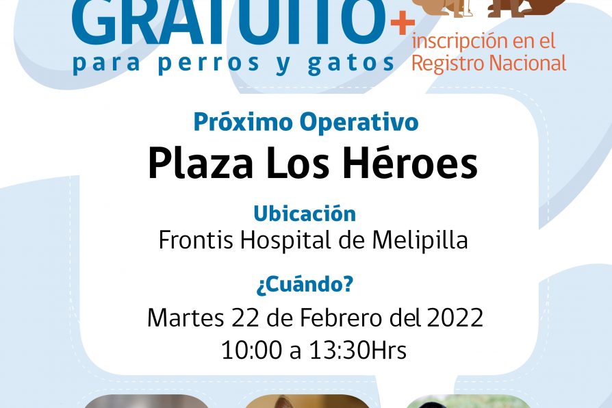 Primer operativo de implantación gratuito de microchip para mascotas llegará este martes a Gobierno en Terreno en Plaza Los Héroes