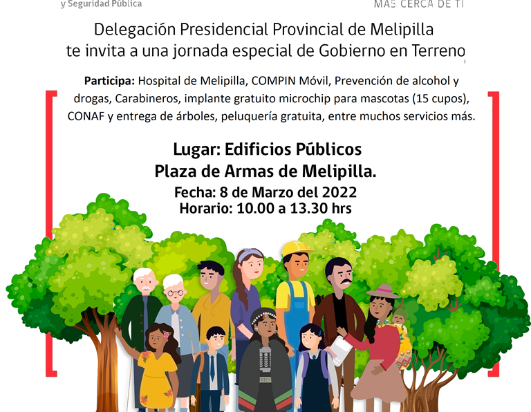 Nuevo Gobierno en Terreno se realizará este 8 de marzo en la comuna de Melipilla