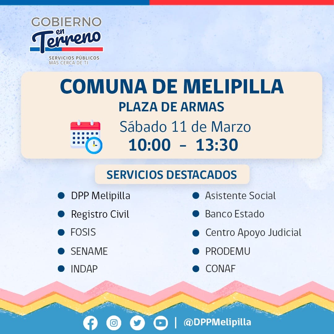 <strong>Programa Gobierno en Terreno vuelve este sábado a Plaza de Armas de Melipilla</strong>