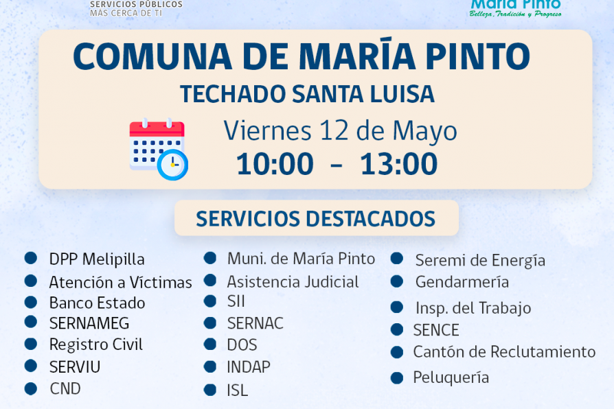 Gobierno en Terreno se traslada este viernes a localidad de Santa Luisa en María Pinto