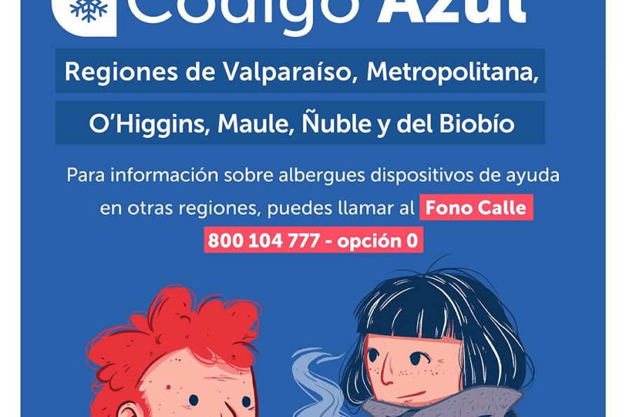 Activan Código Azul para seis regiones del país