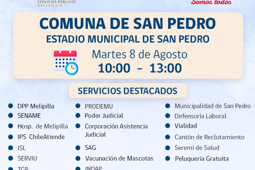 Plaza ciudadana de Gobierno en Terreno se traslada al Estadio Municipal de San Pedro este martes 8 de agosto