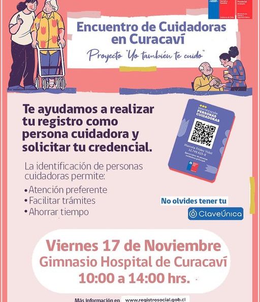 Este viernes 17 se desarrollará operativo en Hospital de Curacaví para apoyar el proceso de obtención de Credencial de Persona Cuidadora