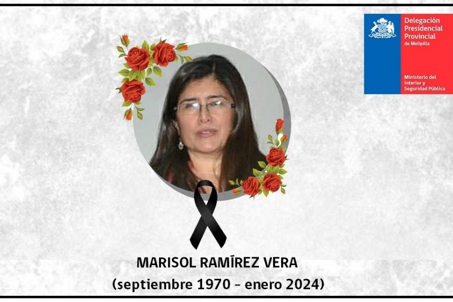 Condolencias por sensible fallecimiento de funcionaria de Delegación Provincial de Melipilla,  MARISOL RAMÍREZ VERA