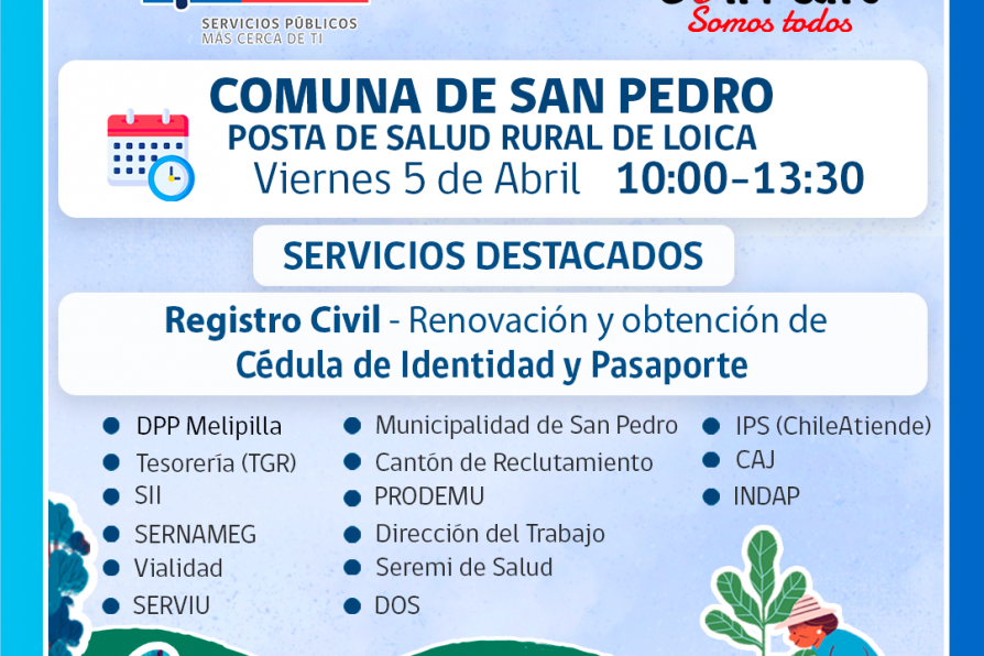 Servicios Públicos llegarán a Posta de Salud de Loica en San Pedro este viernes en un nuevo Gobierno en Terreno