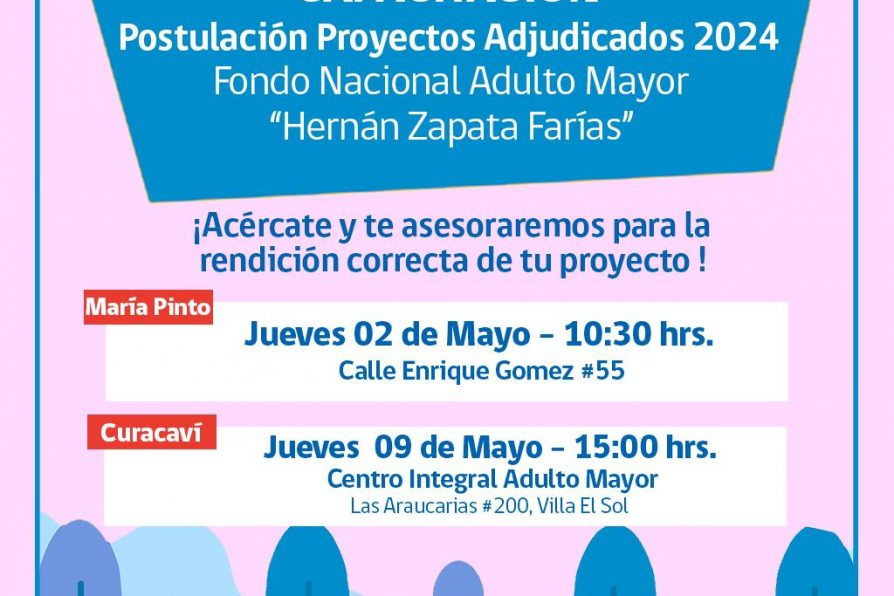 Informan sobre nuevas fechas de capacitaciones para postular al Fondo Hernán Zapata Farías de SENAMA