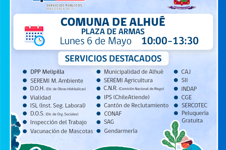 Comuna de Alhué recibirá una nueva jornada de Gobierno en Terreno este lunes 6 de mayo