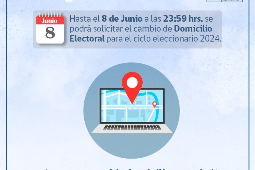 Plazo para el cambio de domicilio electoral vence este sábado 8 de junio