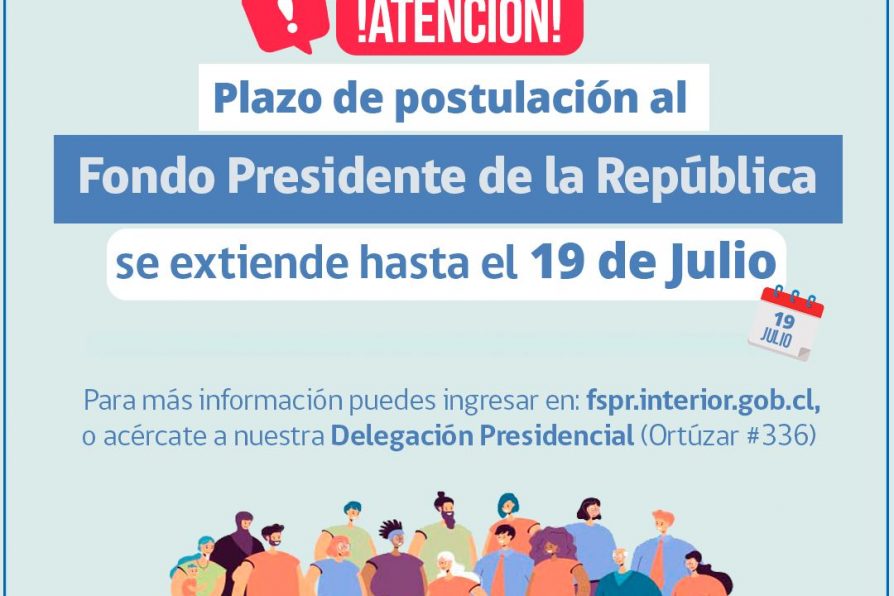 Delegada Provincial Sandra Saavedra informa que se extendió hasta el 19 de julio postulación al Fondo Presidente de la República