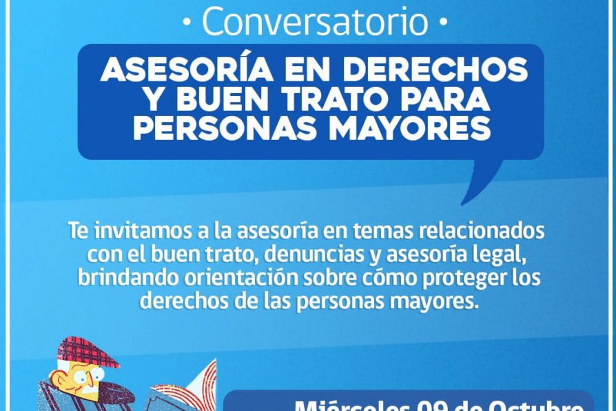 Este miércoles se realizará en Melipilla conversatorio: “Asesoría en Derechos y Buen Trato para Personas Mayores”