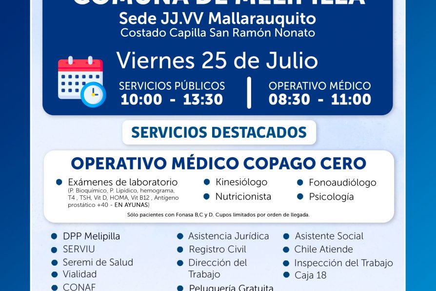 Gobierno en Terreno de Delegación Provincial de Melipilla llegará este viernes a la Sede de la Junta de Vecinos Mallarauquito  