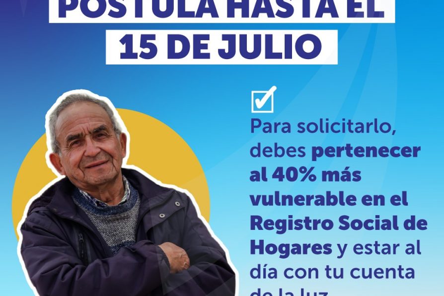 Hasta el 15 de julio hay plazo para postular al nuevo llamado de Subsidio Eléctrico