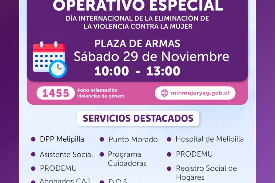 Delegación Provincial de Melipilla realizará Gobierno en Terreno en el marco de Teletón y cierre del Mes de la Eliminación de la Violencia contra la Mujer