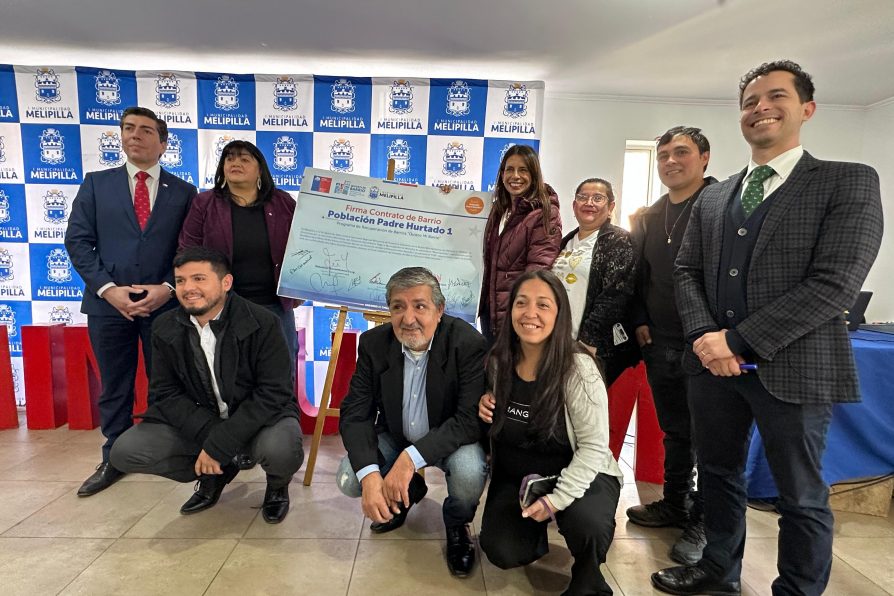 Autoridades realizan firma de Obra de Confianza en el marco del programa Quiero Mi Barrio impulsado en Población Padre Hurtado I de Melipilla