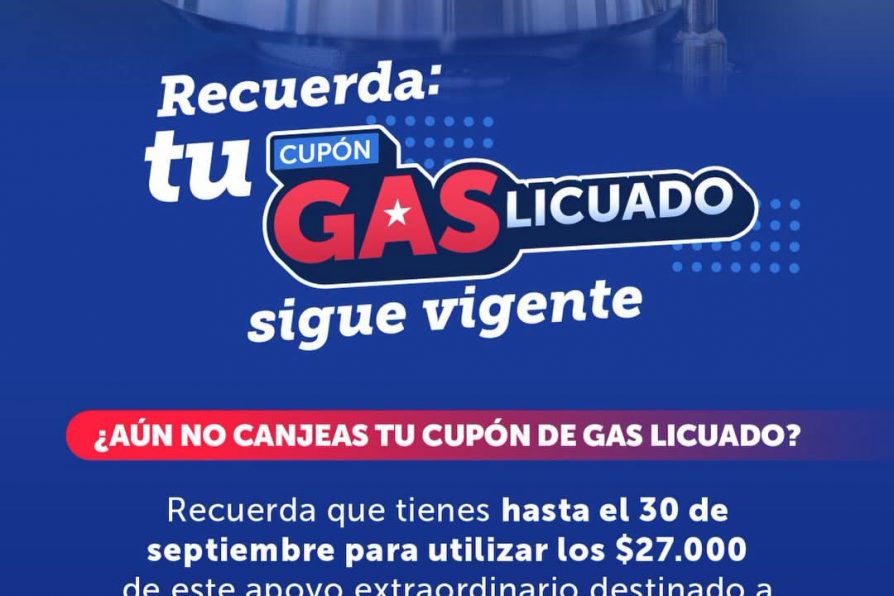 Delegado Provincial Gastón Libuy informa que septiembre es el último mes para utilizar el Cupón de Gas Licuado de 27 mil pesos